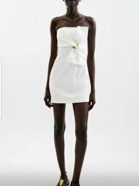 Zara White Sleeveless Dress